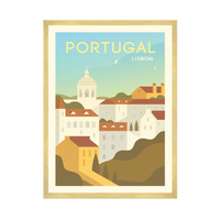 Plakat Państwa Portugalia 40X50 cm + ramka złota