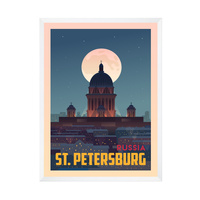 Plakat Miasta Petersburg 21X29,7 cm + ramka biała