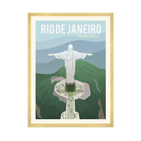 Plakat Miasta Rio De Janeiro 40X50 cm + ramka złota