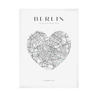 Plakat Mapa miasta Berlin serce 40X50 cm + ramka biała